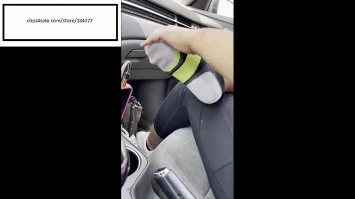 Delicious Itches Feet in car to drivers dismay