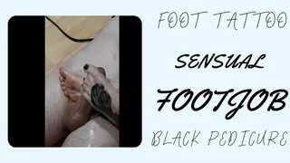 Lady Angela REAL session SENSUAL footjob foot tattoo black pedicure dungeon FETISH