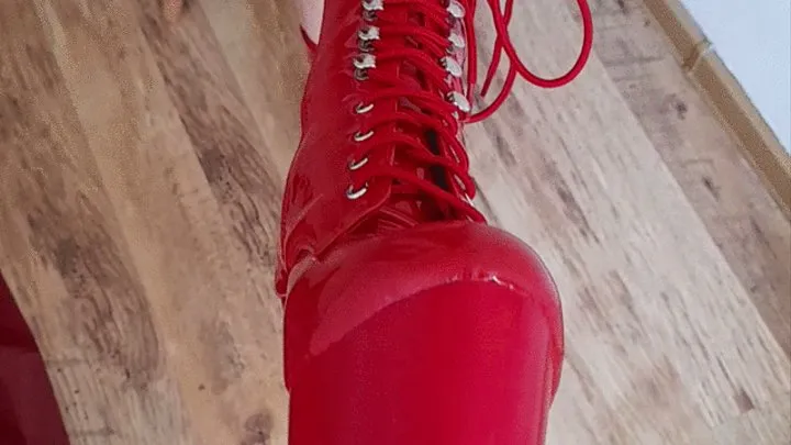 red boots sexy mistress boot fetish nylon socks naked feet