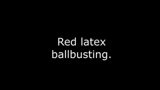 Red latex ballbust