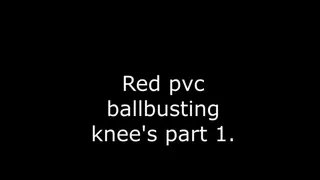 Red pvc ballbusting part 1