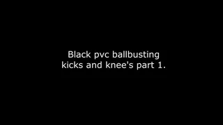 Black pvc hard ballbusting!