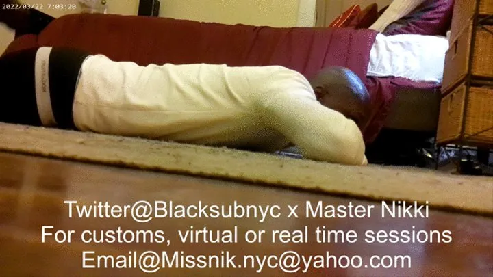 Master Nikki tramples her personal black slave