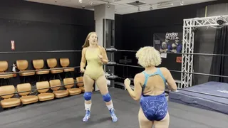 Tall Curvy Wrestler Dominates Smaller Woman