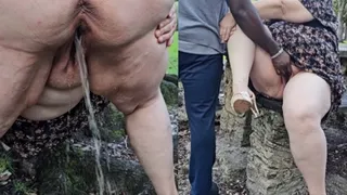 BBW - Pissing at the park and getting my pussy fingered - kinky BBW SSBBW POV worship (big butt, big booty, big ass, huge ass, big tits, big boobs, ebony SSBBW) peeing