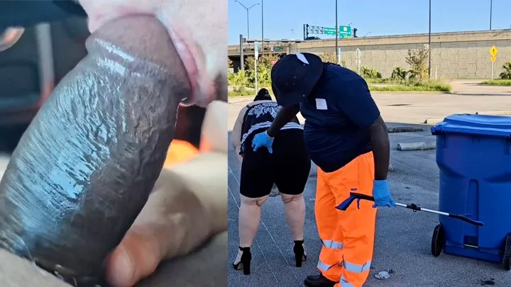 BBW SSBBW - The street cleaner let me clean his cock with my mouth and he creampied my pussy - Plumper, Chunky, Curvy, Chubby, BBW Booty, creampie, black cock, POV, ass worship (big butt, big booty, big ass, huge ass, big tits, big boobs, massive ass, big