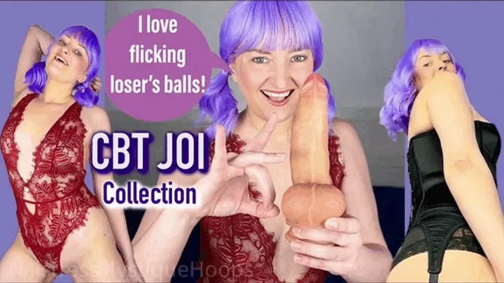 CBT JOI Collection - Female Domination Jerk Off Instruction Ballbusting Games with Femdom Mistress Mystique Hoops