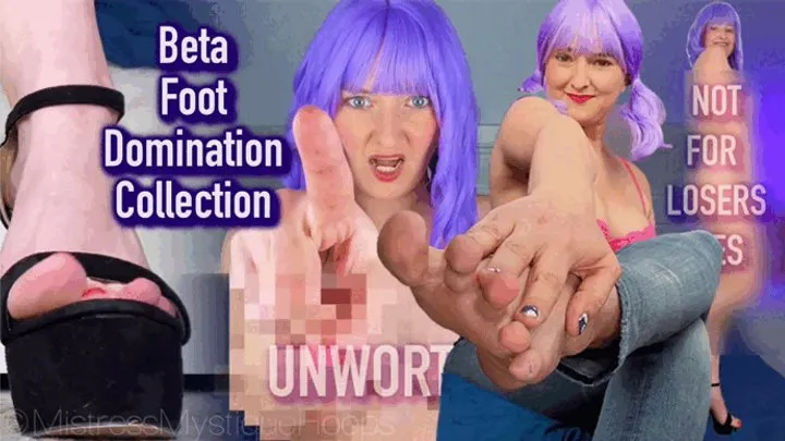 Beta Foot Domination Collection - Losers may only cum to feet - Female Domination, Femdom, Foot Humiliation, Censored with Mistress Mystique Hoops