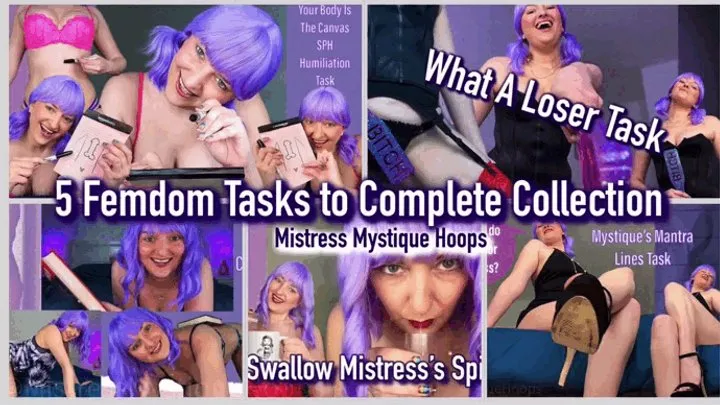 5 Femdom Tasks to Complete Collection - Female Domination Submissive Humiliation with Mistress Mystique