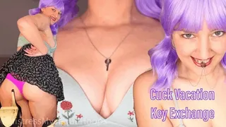 Cuck Vacation Key Exchange - Chastity Cuckold Femdom POV Humiliation when Brat Mistress Mystique leaves cage key with friend