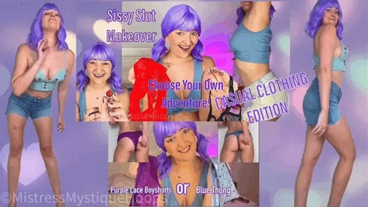 Sissy Slut Makeover Game: Casual Clothing Edition - Interactive pick your own path Feminization and Sissification game with Femdom Mistress Mystique