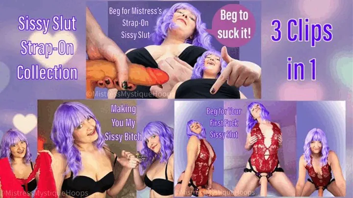 Sissy Slut Strap-On Collection - Female Domination with POV Strap-On Blowjob and Pegging with Femdom Mistress Mystique