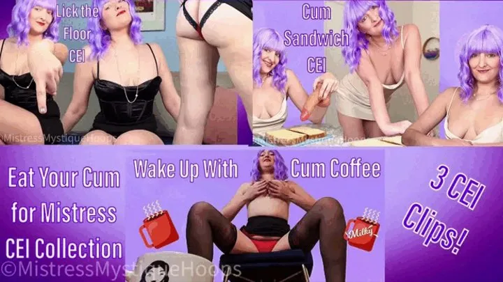 Eat Your Cum for Mistress CEI Collection - Cum Eating Instructions & Humiliation with Femdom Mistress Mystique