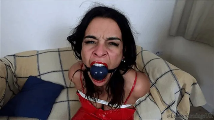 Latina tied tight and gagged with HUGE ballgag! FHD*