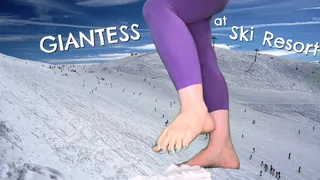 Giantess Brianna Kelly Stomping Tinies at the Ski Resort