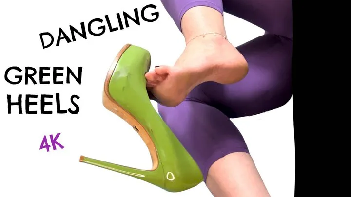 Big Sexy Feet Dangling Green Heels in