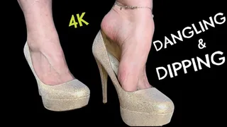 Dangling and Dipping Glitter Heels Shoe Play in
