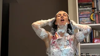 Lilian gets messy with the shaving foam episode 2 (Shaving foam fetish)