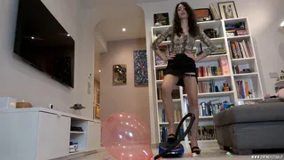 Thena inflates and explodes balloons with a pump episode 2 (inflatables fetish)