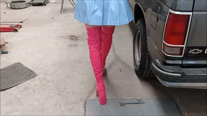 Revving pink boots