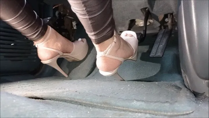 Beige high heels