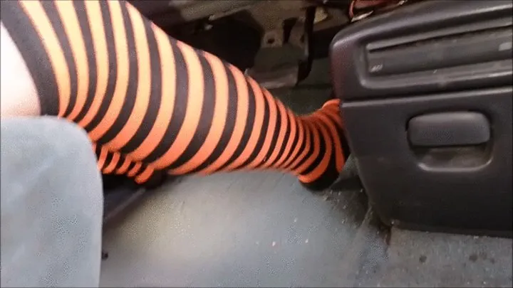 Halloween socks driving