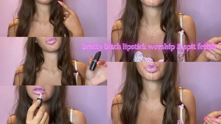 bratty bitch lipstick worship & spit fetish