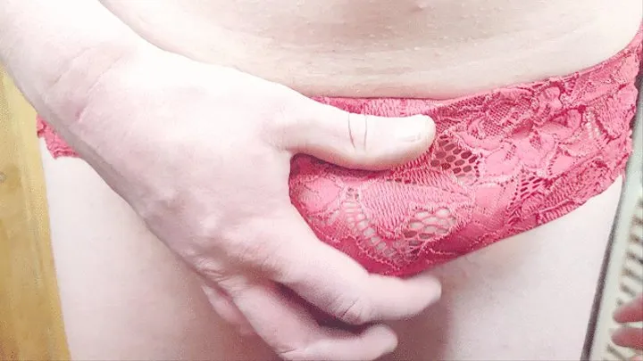 Jerk and cum in panties closeup