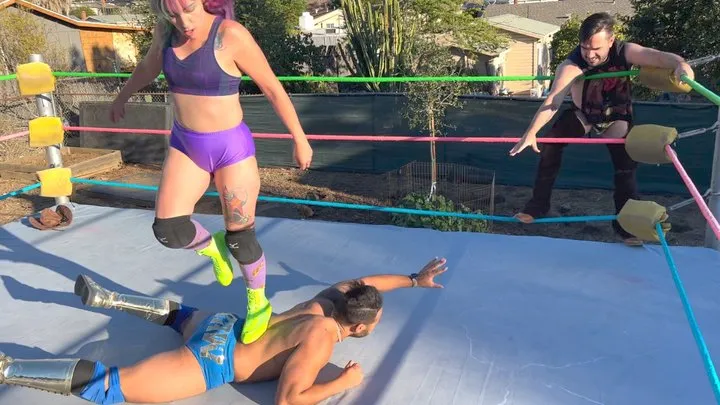 Morrigan Destroys Male Tag Team