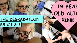 TEENAGER 18+ Alice Pink Degradation CLIPS #1-2 by Creepy, dirty, old man USES Hand over MOUTH Smother