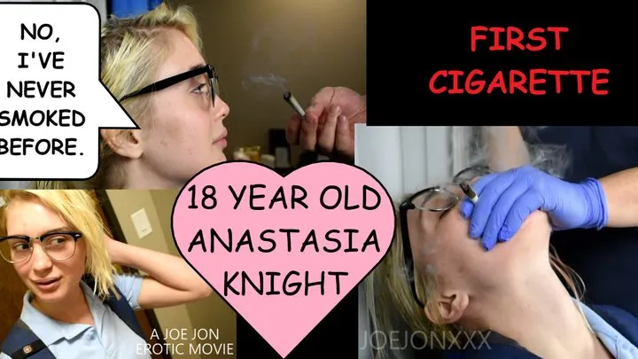 18 year old Anastasia Knight smokes cigarette for the first time with her math teacher Mister Jon Clip #1