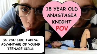 18 year old Anastasia Knight pussy hurts from first fucking dirty old man asks to suck dick instead Clip #2