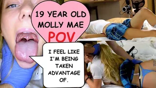 Teenager Molly Mae swallows old man cum "Do you like using this little white girl like a piece of meat?" Clip #3