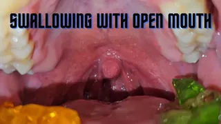 Swallowing with open mouth