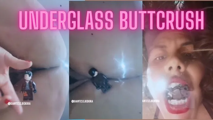 Giantess underglass buttcrush