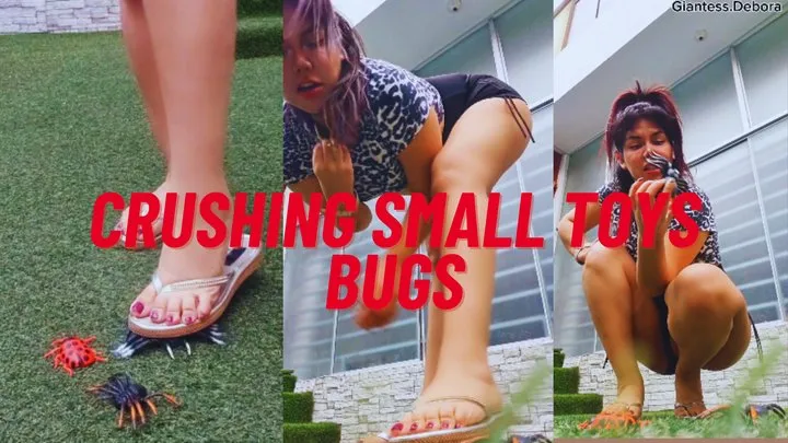 Crushing bugs toys under my toes