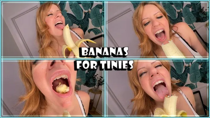 Giantess Jacquelyn is Bananas for Tinies - Vore and Mouth Exploration