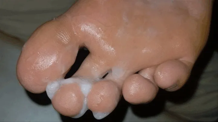 Lena - Eating huge load of cum from between her dirty toes