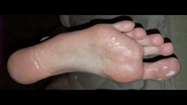 Anna - Worshipping her smelly feet after running and covering them with cum