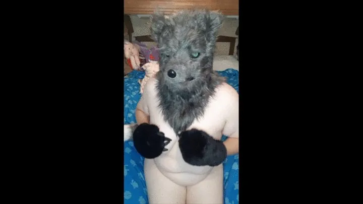 Furry Grey Wolf in Heat Pleasures Herself