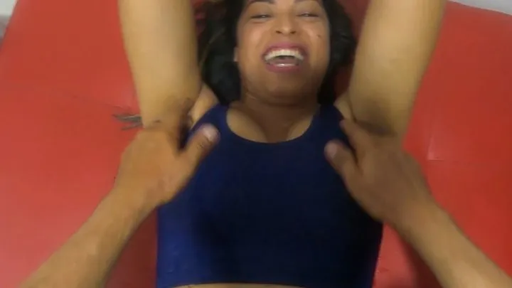 Tickling Ceci's armpits and abdomen