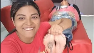 Tickling Soles: Ceci Tickles Jouline's Soles