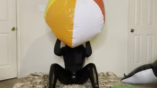 Blowing large inflatable tight