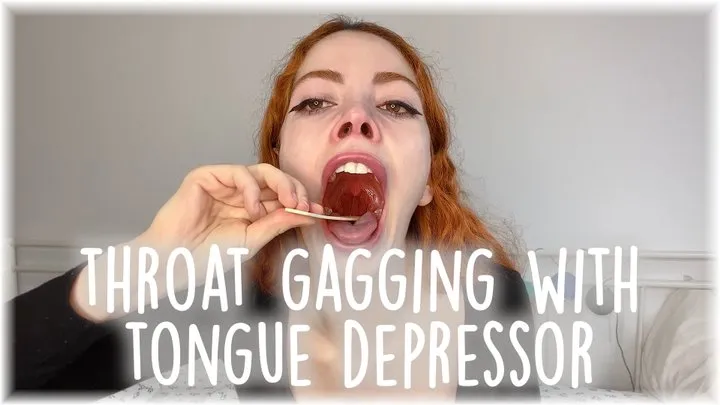 THROAT GAG WITH TONGUE DEPRESSOR Mouth throat gag tongue and uvula fetish Kitty Stepsis