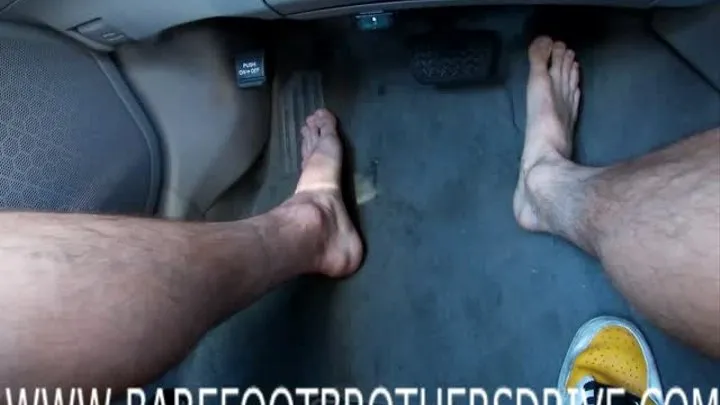 Fred's feet at the pedals