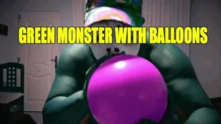 THE GREEN OGRE WITH BALLOONS