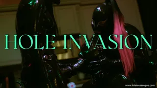 Hole Invasion: Latex Goddesses face fucking and probing human gimp