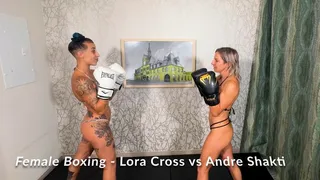 Lora Cross vs Andre Shakti In A Strip Boxing Match