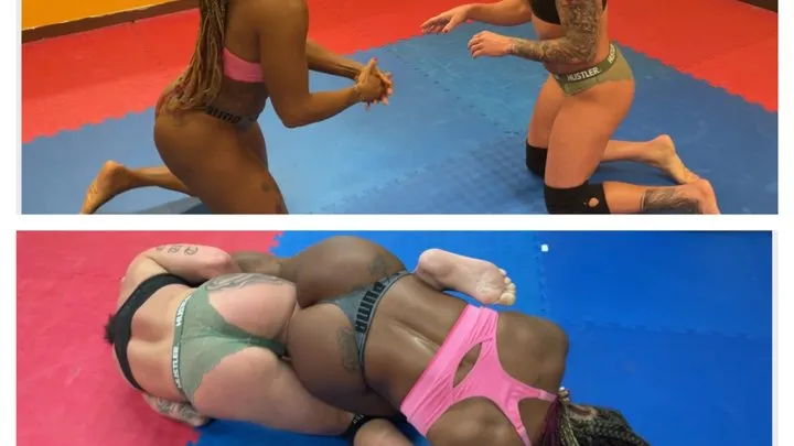 Sugar Diamond vs Tapered Physique in a Face Sitting Submission Competitive Wrestling Match