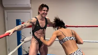 KO and Bianca Blance both belly punch each other to see who has the strongest Abs
